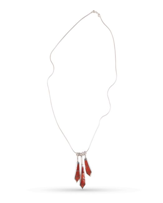 Supersmith Inc Red Coral Collection Triple Pendant Necklace