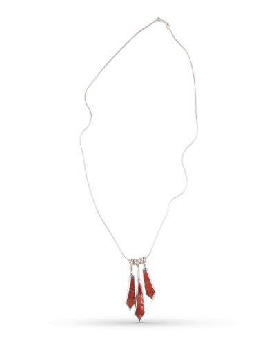 Supersmith Inc Red Coral Collection Triple Pendant Necklace