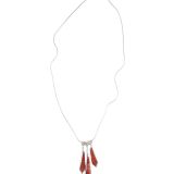 Supersmith Inc Red Coral Collection Triple Pendant Necklace