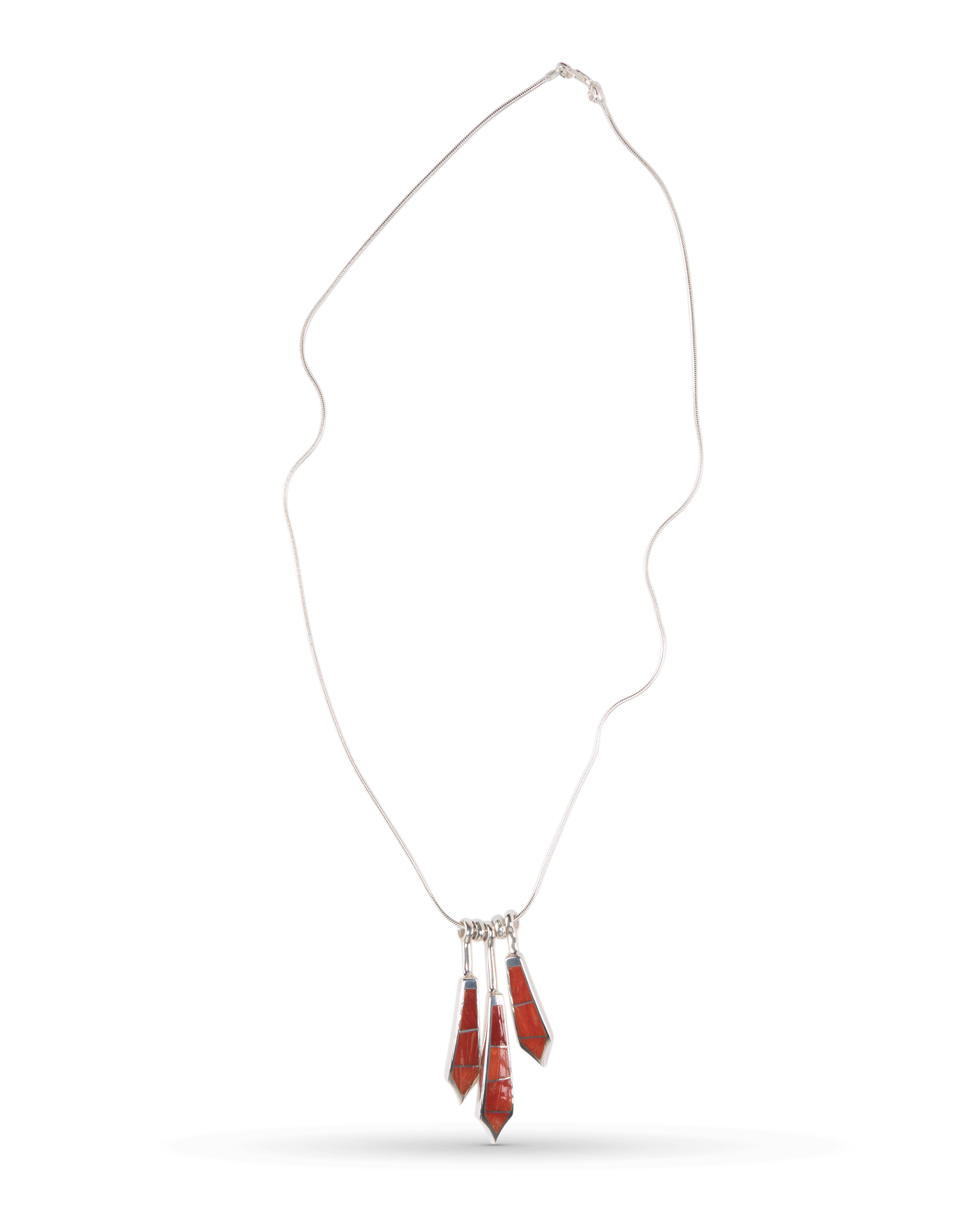 Supersmith Inc Red Coral Collection Triple Pendant Necklace