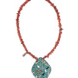 Charlene Reano Mosaic Inlay Reservable Spiny Oyster Shell Necklace