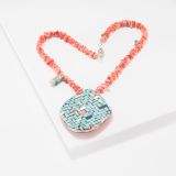 Charlene Reano Mosaic Inlay Reservable Spiny Oyster Shell Necklace