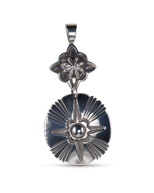Jennifer Curtis Stamped Silver Drop Pendant
