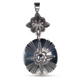 Jennifer Curtis Stamped Silver Drop Pendant