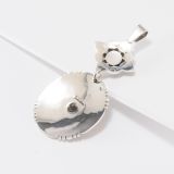 Jennifer Curtis Stamped Silver Drop Pendant