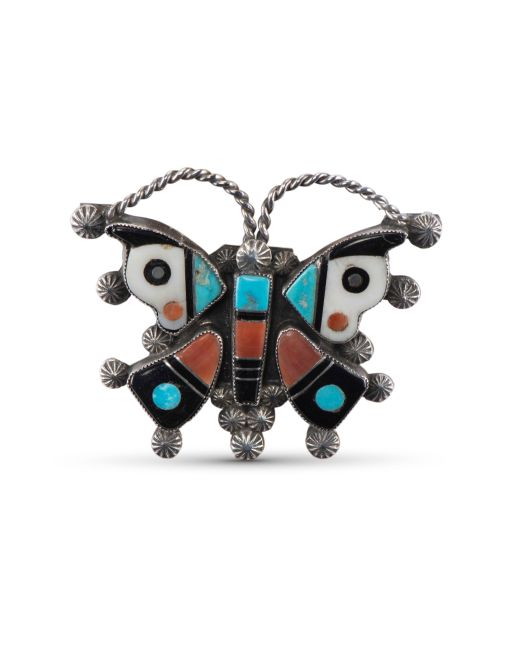 Vintage Zuni Inlay Butterfly Pin