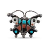 Vintage Zuni Inlay Butterfly Pin