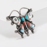 Vintage Zuni Inlay Butterfly Pin