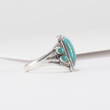 Vintage Navajo Blue Gem Turquoise Ring Circa 1940s