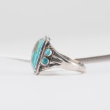 Vintage Navajo Blue Gem Turquoise Ring Circa 1940s