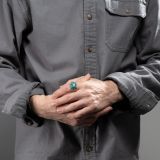 Vintage Navajo Blue Gem Turquoise Ring Circa 1940s