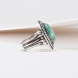 Steve Arviso Royston Turquoise Ring with Intricate Silverwork