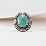 Steve Arviso Royston Turquoise Ring with Intricate Silverwork