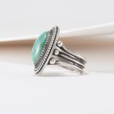 Steve Arviso Royston Turquoise Ring with Intricate Silverwork