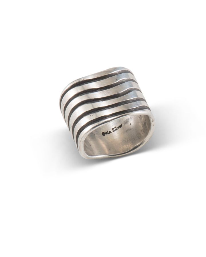 Perry Shorty Coin Silver Wave Ring - Four Winds Gallery