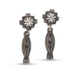 Jennifer Curtis Repoussé Post Earrings with Dangle