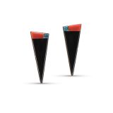 Richard Chavez Black Onyx Inlay 18Kt Gold Earrings