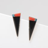 Richard Chavez Black Onyx Inlay 18Kt Gold Earrings