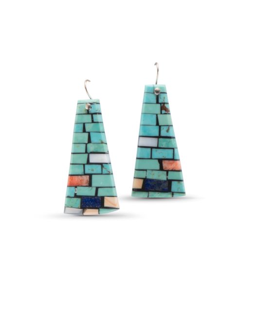 Charlene Reano Turquoise Mosaic Inlay Earrings