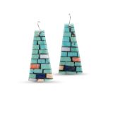 Charlene Reano Turquoise Mosaic Inlay Earrings
