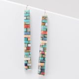 Charlene Reano Mosaic Inlay Earrings on Mother of Pearl