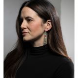 Charlene Reano Mosaic Inlay Earrings on Mother of Pearl