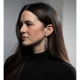 Charlene Reano Mosaic Inlay Earrings on Mother of Pearl