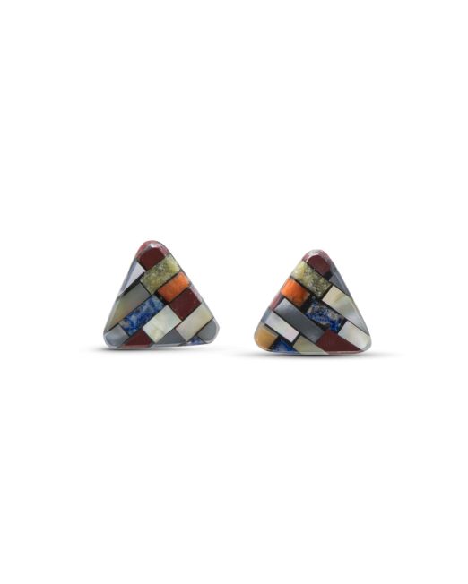Janalee Reano Mosaic Inlay Triangle Studs