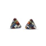 Janalee Reano Mosaic Inlay Triangle Studs