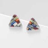 Janalee Reano Mosaic Inlay Triangle Studs