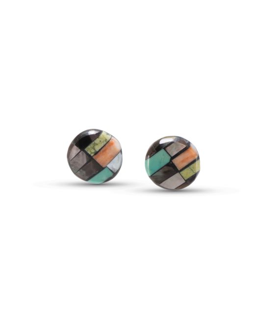 Janalee Reano Mosaic Inlay Round Studs