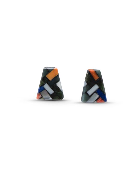 Janalee Reano Mosaic Inlay Trapezoid Studs