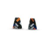Janalee Reano Mosaic Inlay Trapezoid Studs