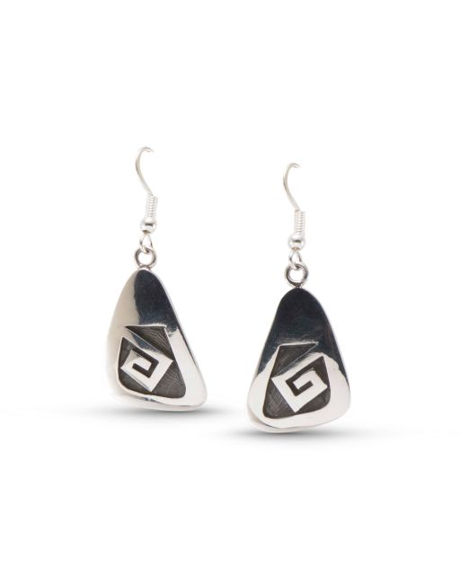Stewart Tewawina Sterling Silver Overlay Earrings