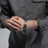 Jesse Robbins Coin Silver Repoussé Cuff