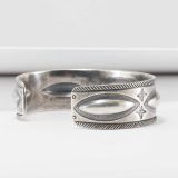 Jesse Robbins Coin Silver Repoussé Cuff