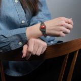 Steve Arviso Coral and Twisted Wire Cuff