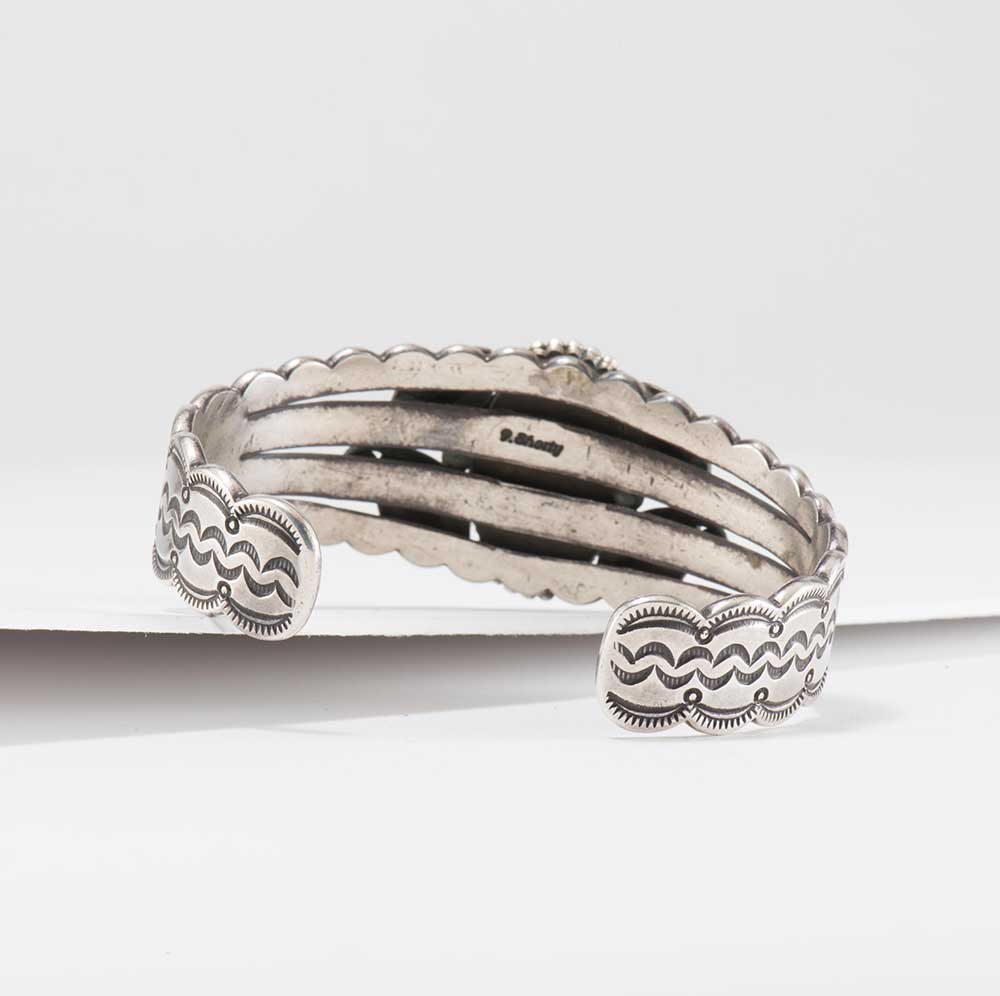 Perry Shorty Sterling Silver Cuff with Blue Gem Turquoise