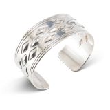 Lance Aragon Sterling Silver Cuff with Diamond Repoussé