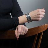 Lance Aragon Sterling Silver Cuff with Diamond Repoussé