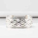 Lance Aragon Sterling Silver Cuff with Diamond Repoussé