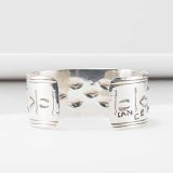 Lance Aragon Sterling Silver Cuff with Diamond Repoussé