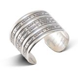Vintage Navajo Stamped Sterling Silver Wide Cuff
