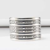 Vintage Navajo Stamped Sterling Silver Wide Cuff