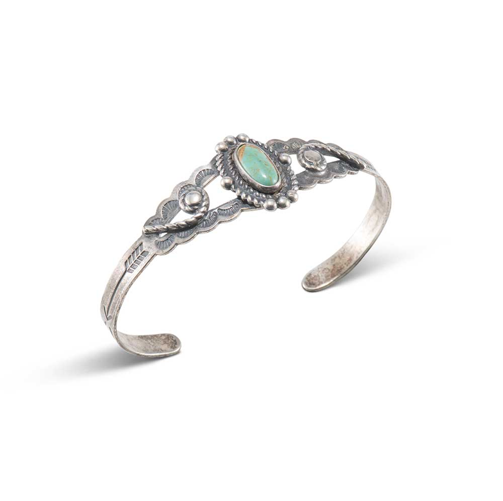 Fred Harvey Era Silver and Turquoise Cuff