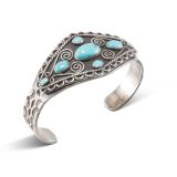 Vintage Navajo Turquoise and Silver Cuff