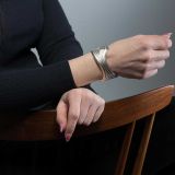 Maria Samora Matte Silver Ripple “S” Cuff