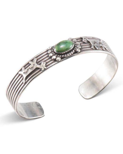 Fred Harvey Era Silver and Turquoise Cuff