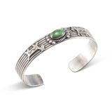 Fred Harvey Era Silver and Turquoise Cuff