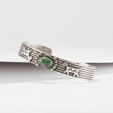 Fred Harvey Era Silver and Turquoise Cuff